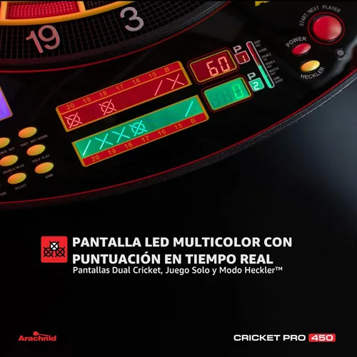 Vista 5 de Arachnid Cricket Pro 450 Electronic Dartboard
