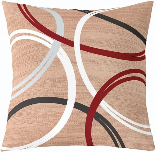 Vista 14 de Funda de almohada moderna con estampado de líneas geométricas de doble cara de 16 x 16 pulgadas, funda de almohada cuadrada suave con remolinos