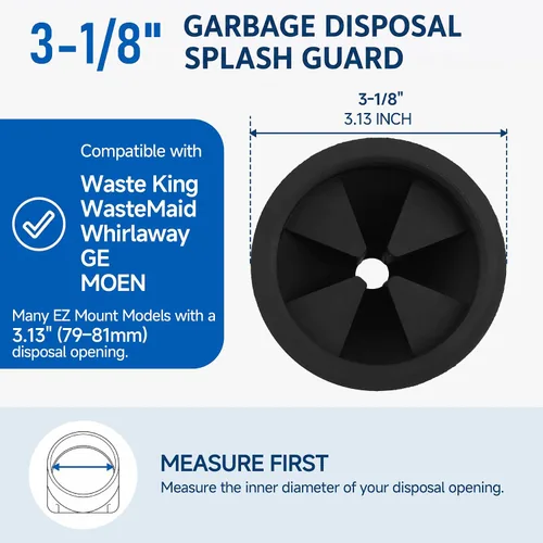 Vista 2 de Eliminación de basura, protector contra salpicaduras, deflector de fregadero, accesorios para desechos de alimentos para modelos Wasting King