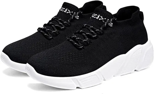 Vista 6 de Zapatos para caminar para mujer, zapatos de moda, zapatos de tacón de cuña de malla, mocasines de plataforma