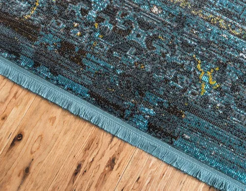 Vista 2 de Unique Loom Baracoa Collection - Alfombra Castro (2 pies 2 pulgadas x 3 pies, turquesa/marfil)