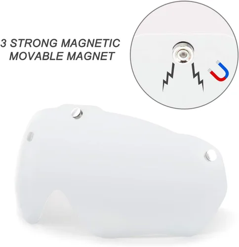 Vista 2 de Bike Helmet Goggles Visor Shield, Removable/Detachable Magnetic Visor Goggles Shield Only for Cycling Helmet in Model BC-001
