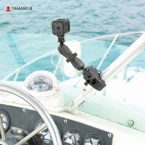 Vista 7 de RAM Mounts RAP-B-400U Base de abrazadera pequeña Tough-Claw con bola con bola tamaño B de 1" para rieles de 0.625" a 1.14" de diámetro