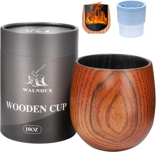 Vista 9 de Juego de tazas de whisky, regalos de bourbon para hombres, taza de madera acabada a la antigua, gran regalo de taza para hombres, papá o hermano