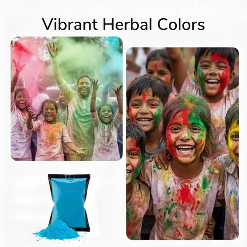 Vista 3 de Polvo de color Holi natural y no tóxico, azul oscuro, 3 x 3.5 onzas, polvo de color gulal vibrante para guerras de color, fiestas de Pascua