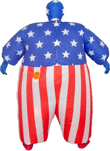 Vista 3 de Disfraz inflable de Halloween de la bandera de Estados Unidos