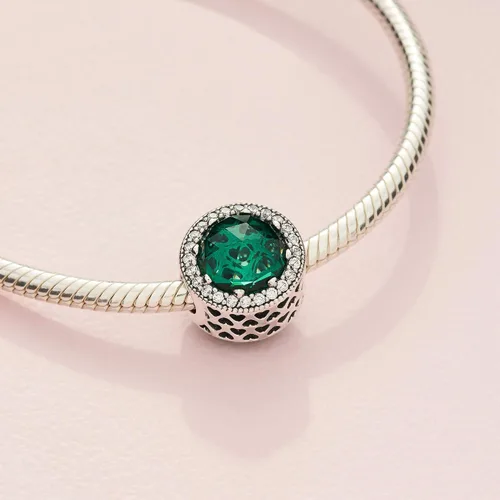 Vista 4 de PANDORA Joyería de cristal verde mar brillante y dije de circonita cúbica en plata de ley Metal Cristal Circonita cúbica