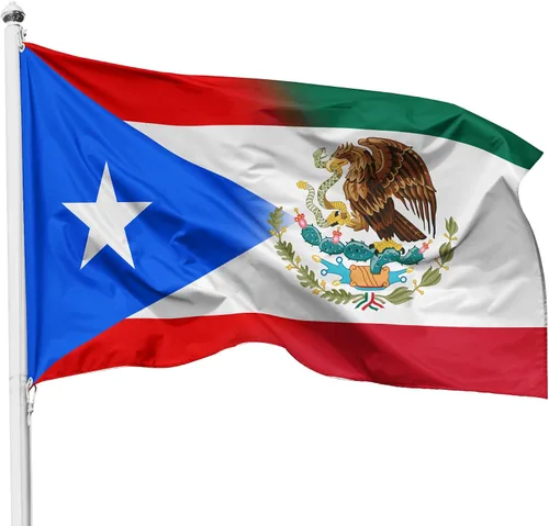 Vista 8 de Bandera de República Dominicana de Puerto Rico de 3 x 5 pies, 3 x 5 pies, nailon para exteriores e interiores, 3 x 5 pies, Fla gcon ojales de latón