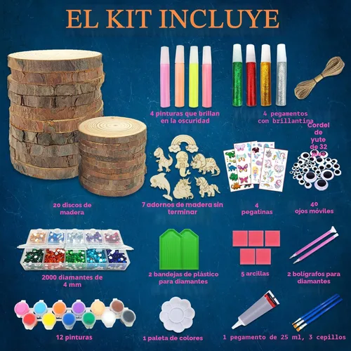 Vista 4 de klmars Kit de pintura de madera para niños, que brilla en la oscuridad, regalos para niños y niñas de 5 a 12 años, kits de actividades