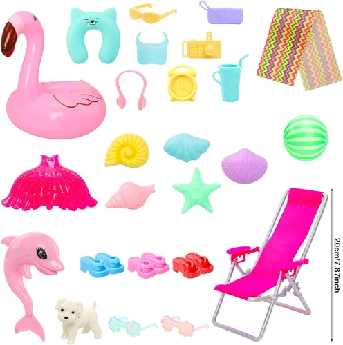 Vista 5 de Conjunto de juego de muñecas para piscina, ropa de baño, accesorio