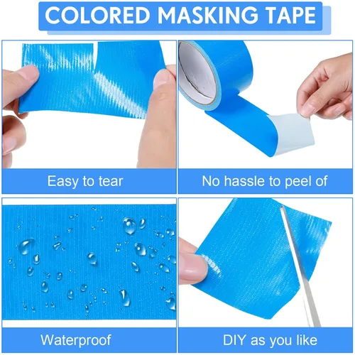 Vista 3 de 36 rollos de cinta adhesiva de colores a granel de 10 yardas x 2 pulgadas, arco iris, resistente, impermeable, cinta de pato colorida para bricolaje