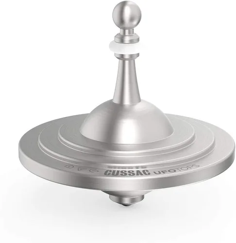 Vista 4 de trompos UFO – Trompo de metal. Juguete divertido para niños y adultos. Inspirado en el avistamiento OVNI documentado en 1947 en Roswell, Nuevo