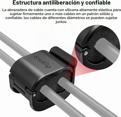 Vista 4 de SmallRig Abrazadera de cámara (4 piezas) para cable HDMI/SDI/Micrófono, Soporte de montaje de bloqueo de cable de cámara DSLR 0.079-0.276 in