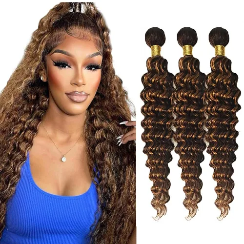 Vista 136 de 300g 1B27 Human Hair Bundles Honey Blonde Bundles Human Hair 10A Brazilian Virgin Remy Hair Extensions 8 10 12 Inch