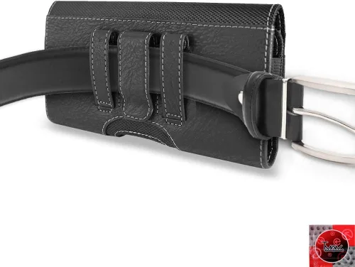 Vista 8 de Funda de cuero para iPhone 13/13 Pro/13 Mini/ 13 Pro Max; funda duradera TMAN de cuero con clip para cinturón y trabillas para cinturón