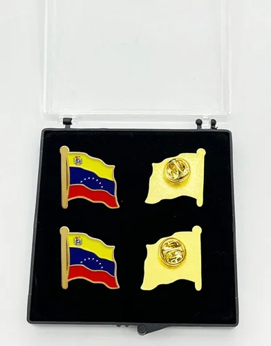Vista 5 de stidsds Pin de bandera de Venezuela Alfileres de bandera venezolana con solapa esmaltada para hombres y mujeres, traje y ondeo patriótico de metal