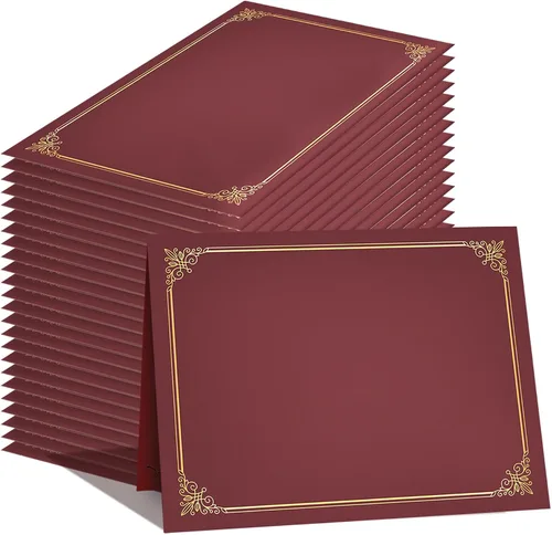 Vista 8 de GNL Soportes para certificados - 10 paquetes de soportes para diplomas negros, cubiertas para certificados con borde de lámina dorada, para papel