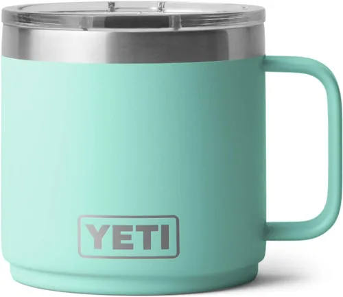 Vista 11 de YETI Rambler - Taza apilable con forro de cerámica, de 14 onzas, aislada al vacío, de acero inoxidable con tapa MagSlider, color negro