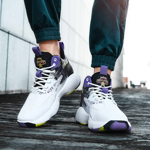 Vista 6 de Tenis de baloncesto para hombre, tenis de baloncesto para adolescentes, zapatillas de baloncesto antideslizantes, zapatos deportivos para hombres