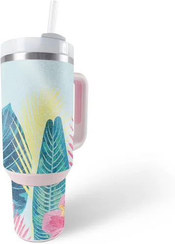 Vista 5 de MightySkins - Vaso con purpurina brillante compatible con Stanley The Quencher H2.0 FlowState de 40 onzas, morado sólido, acabado protector