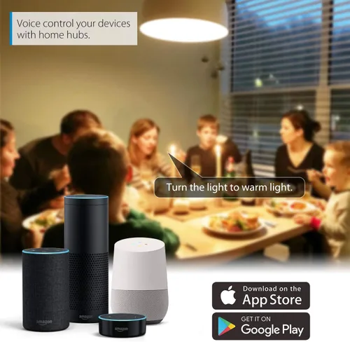 Vista 5 de LVWIT Bombillas inteligentes Alexa, BR30 equivalente a 60 W, LED inteligente E26, funciona con Google Assistant, aplicación Smart Life, aplicación