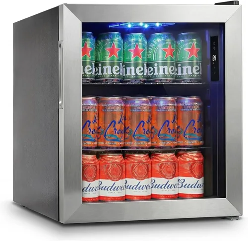 Vista 18 de Refrigerador de bebidas de 17 pulgadas de ancho – Enfriador de bebidas para 126 latas con puerta de vidrio Mini refrigerador de cerveza