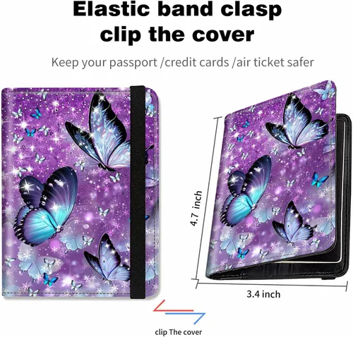 Vista 3 de RYUITHDJP Funda para tarjetas de crédito con RFID Block-1-A, Púrpura, Casual
