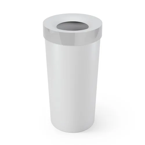 Vista 7 de UMBRA Vento - Bote de basura para cocina con parte superior abierta, gran capacidad de 16 galones (62 litros), color gris Gris/Níquel