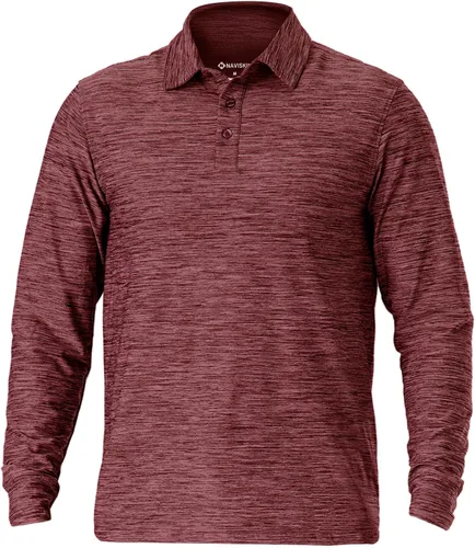 Vista 36 de NAVISKIN Camisas polo para hombre, de secado rápido, UPF 50, manga larga y corta, que absorben la humedad