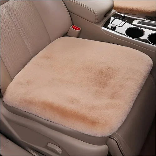 Vista 12 de Paquete de 2 cojines para asiento delantero de automóvil, funda suave y cálida de piel sintética de conejo para asiento de automóvil, almohadilla