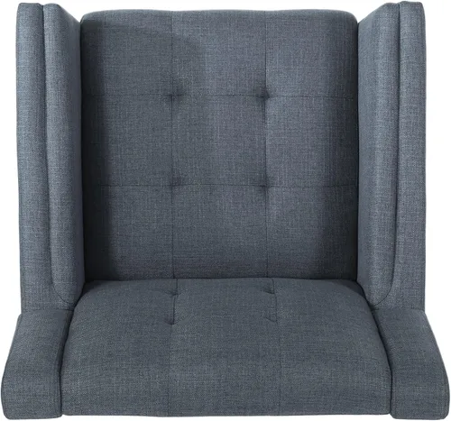 Vista 8 de Christopher Knight Home Evelyn Mid Century - Sillón de tela moderna, color gris oscuro, nogal