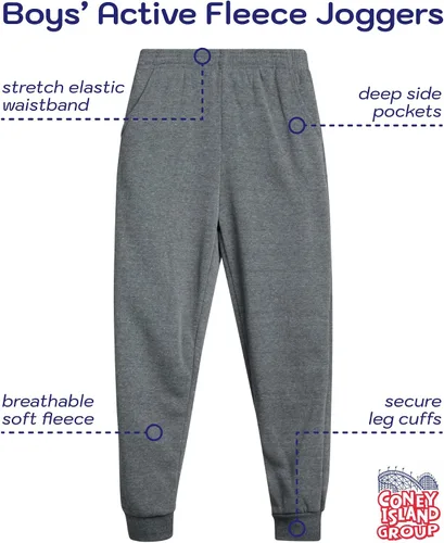 Vista 2 de Coney Island Pantalones deportivos para niño, paquete de 4 pantalones deportivos de forro polar (talla 4-16)
