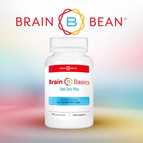 Vista 2 de Brain Basics Opti Zinc Plus - Suplemento de zinc con quercetina, EGCG y cobre. Fórmula de apoyo inmunológico - 60 cápsulas