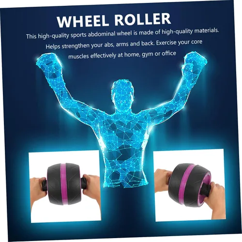 Vista 6 de Rueda de rodillo abdominal con asas ergonómicas y núcleo de alfombrilla extra, rueda de entrenamiento para gimnasio en casa, adecuada