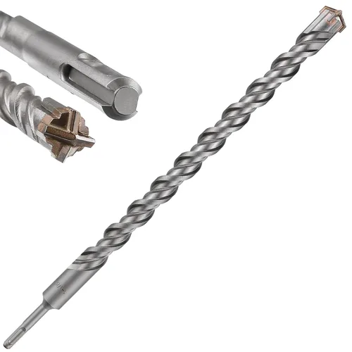 Vista 31 de Wensilon Broca para hormigón, 1 unidad, 1 pulgada x 10 "-8 pulgadas, material de carburo de doble rosca de tipo cruzado, adecuado para hormigón
