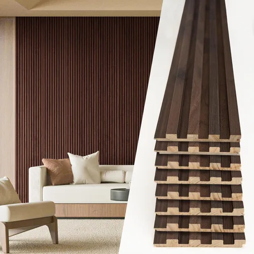 Vista 17 de Art3d Paneles de pared de madera de listones para decoración de interiores y techos, paquete de 4 muestras, 6 x 5.7 pulgadas.