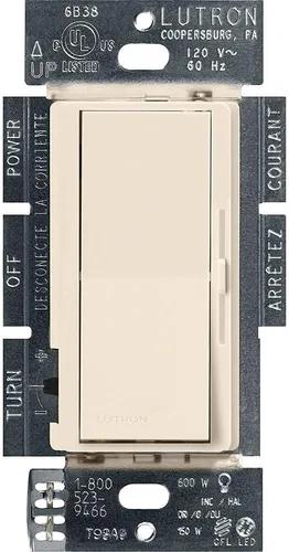 Vista 20 de Lutron Diva LED+ Interruptor Regulador de Luz para Bombillas LED Regulables, Halógenas e Incandescentes, 150 Vatios, Unipolar o 3 Vías, Almendra