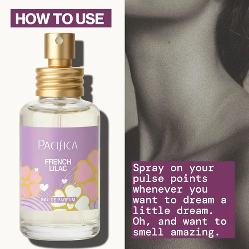 Vista 8 de Pacifica Perfume en aerosol French Lilac – Fragancia floral vegana limpia para mujeres, notas de lila recién cortadas y magnolia en polvo, aroma