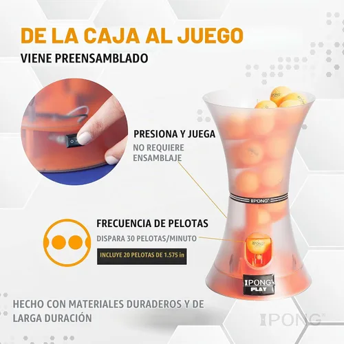 Vista 4 de Juega al robot de entrenamiento de tenis de mesa con 20 pelotas de entrenamiento ABS