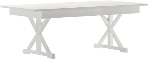 Vista 13 de Flash Furniture HERCULES Mesa de Granja Plegable Rectangular de Pino Macizo Rústico Antiguo de 7' x 40", Color Natural Claro