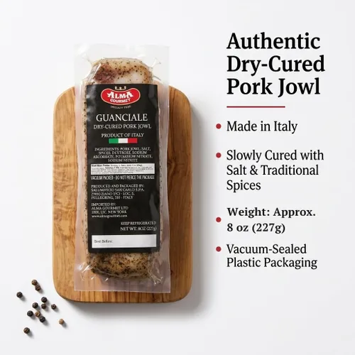 Vista 7 de Alma Gourmet Guanciale, papada italiana de cerdo curada en seco, aprox. 6 oz (170 g) - Paquete de 1