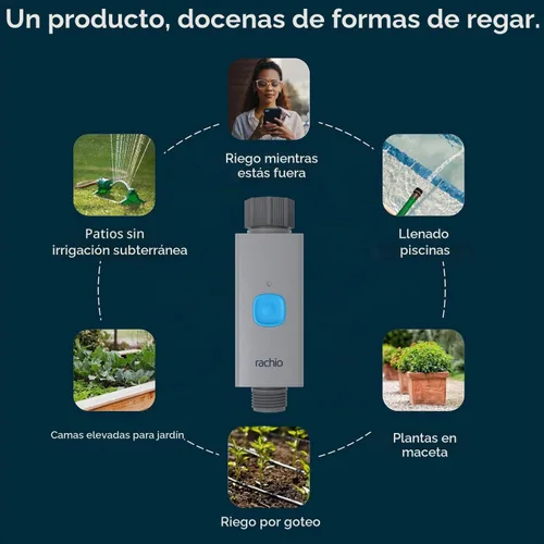 Vista 5 de Rachio Temporizador inteligente de manguera (solo 1 válvula) – Temporizador de grifo para exteriores controlado por aplicación, instalación rápida