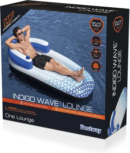 Vista 3 de Hydro-Force - Flotador de piscina Indigo Wave de 72 pulgadas