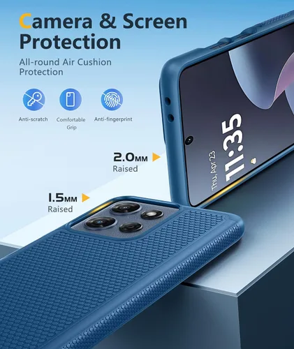 Vista 1081 de FNTCASE Funda para iPhone 17 Pro: Fundas delgadas translúcidas de color azul claro compatibles con MagSafe, protección completa de la cámara