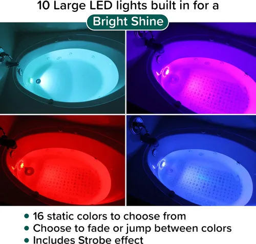 Vista 2 de Luz LEDES sumergida que cambia de color por control remoto para tina o spa - Funciona con batería