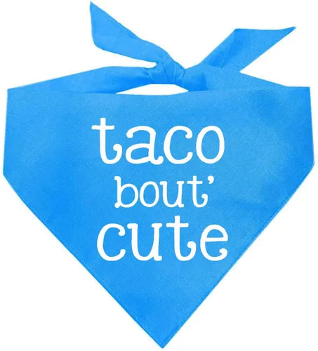Vista 9 de Taco Bout' - Bandana para perro 100% algodón triángulo ajustable Hecho en Estados Unidos Cinco de Mayo Divertido accesorio de comida Negro