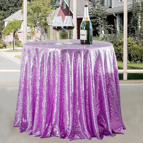Vista 81 de Manteles redondos de lentejuelas negros para fiestas, de 121,9 cm, mantel redondo de purpurina ajustado, pequeño, lindo y dulce, para boda