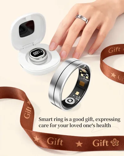 Vista 7 de Fvtga Anillo de salud inteligente para mujeres y hombres, rastreador de actividad física con frecuencia cardíaca, oxígeno en sangre y monitoreo