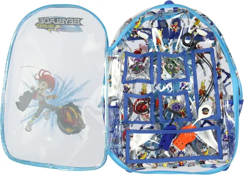 Vista 3 de Beyblade Burst - Mochila de viaje transparente resistente para la escuela, Claro, Mochilas de viaje
