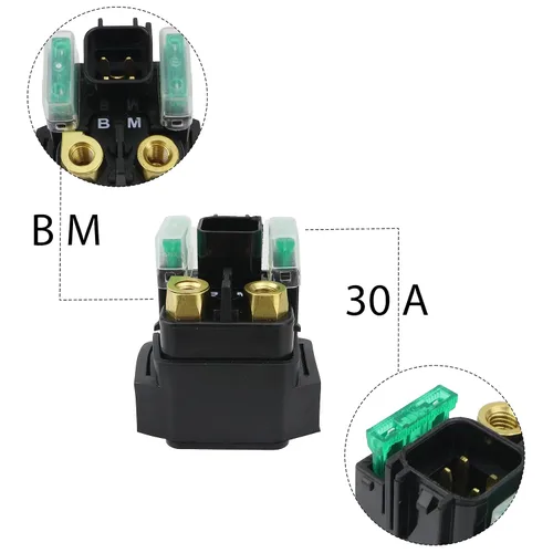 Vista 5 de Motor de arranque w/relé e interruptor de encendido para Yamaha Rhino 450 2007-2009/Rhino 660 2007